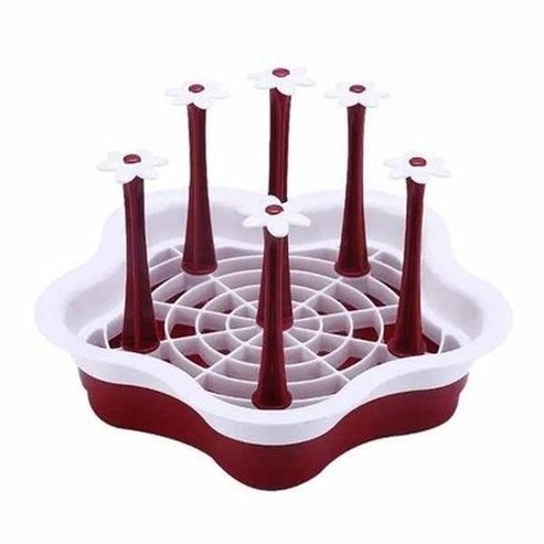 Detachable Flower 6 Cup Drainer Cup Drying Rack Stand