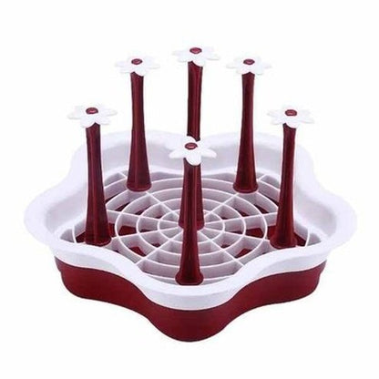 Detachable Flower 6 Cup Drainer Cup Drying Rack Stand