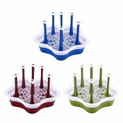 Detachable Flower 6 Cup Drainer Cup Drying Rack Stand