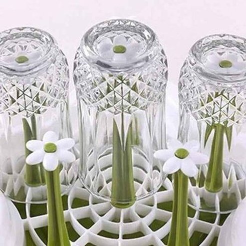 Detachable Flower 6 Cup Drainer Cup Drying Rack Stand