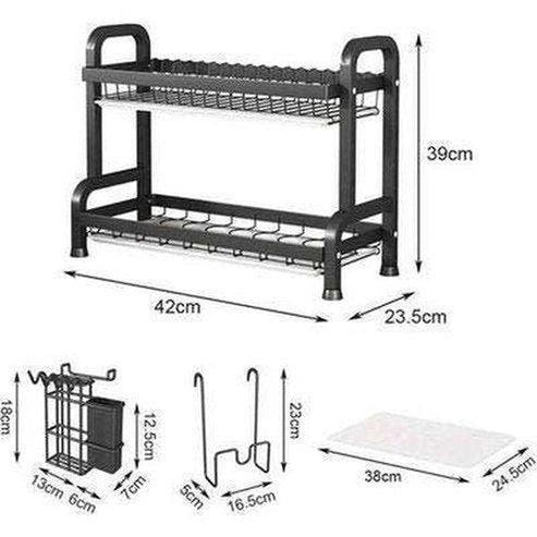 Dish Drainer with Drip Tray Kitchen Countertop Organizer