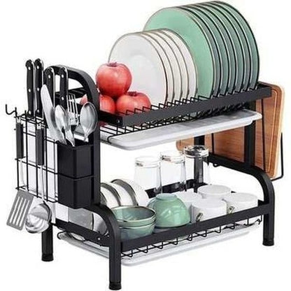 Dish Drainer with Drip Tray Kitchen Countertop Organizer