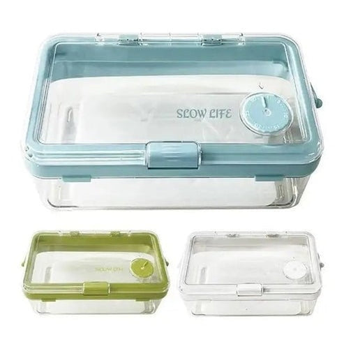 Double-Layer Crisper Box with Lid & Handle