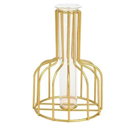 Elegant Nordic Iron Golden Hydroponic Vase