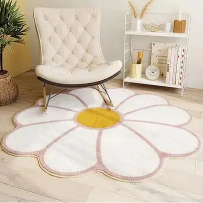 Flower Shaped Cashmere Living Room Decor Rug