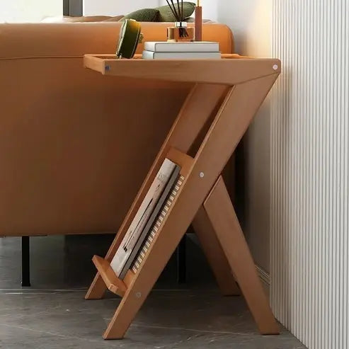 Glass Tea Table with Storage Shelf