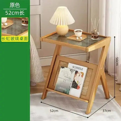 Glass Tea Table with Storage Shelf