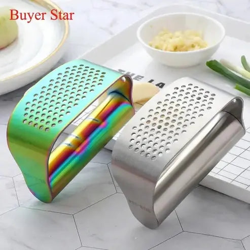 Gold Stainless Steel Garlic Press Rolling Crusher