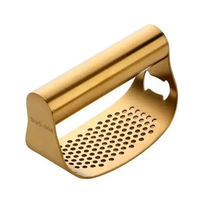 Gold Stainless Steel Garlic Press Rolling Crusher