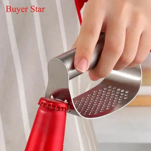 Gold Stainless Steel Garlic Press Rolling Crusher