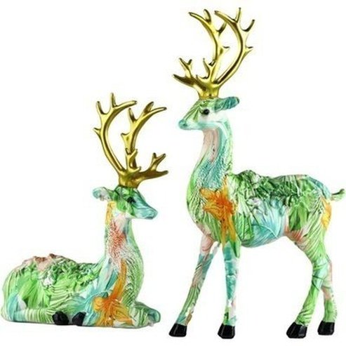 Graceful Resin Deer Statue: Elegant Home Decor Accent