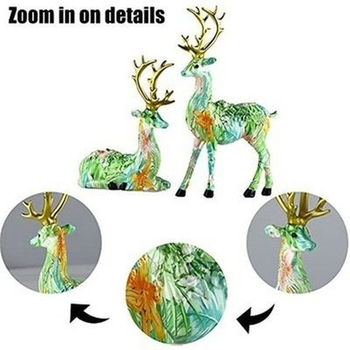 Graceful Resin Deer Statue: Elegant Home Decor Accent