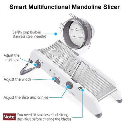 LMETJMA 18-in-1  Stainless Steel Adjustable Mandoline Slicer