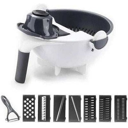 9 in 1 Multifunction Vegetable Cutter with Drainer Basket