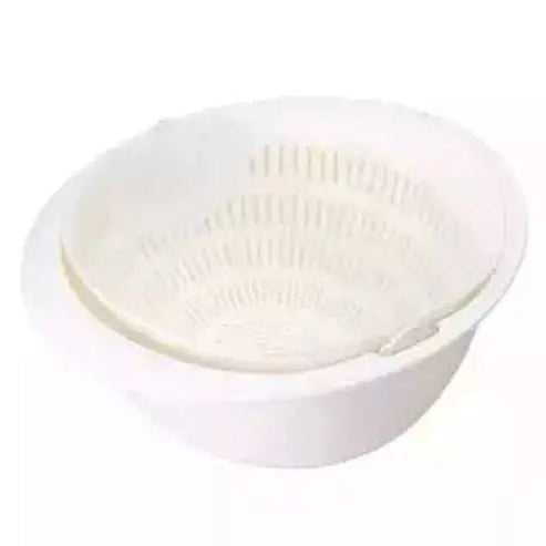 Kitchen Silicone Double Drain Basket Bowl