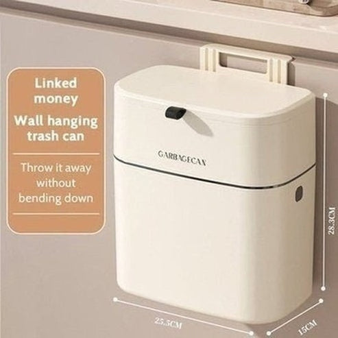 Wall Mounted Hanging Trash Can with Lid