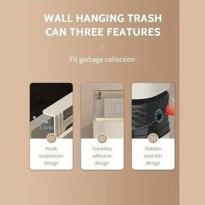 Wall Mounted Hanging Trash Can with Lid