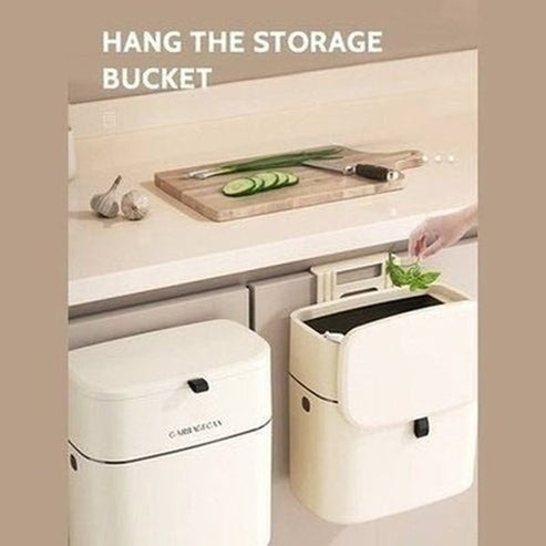 Wall Mounted Hanging Trash Can with Lid