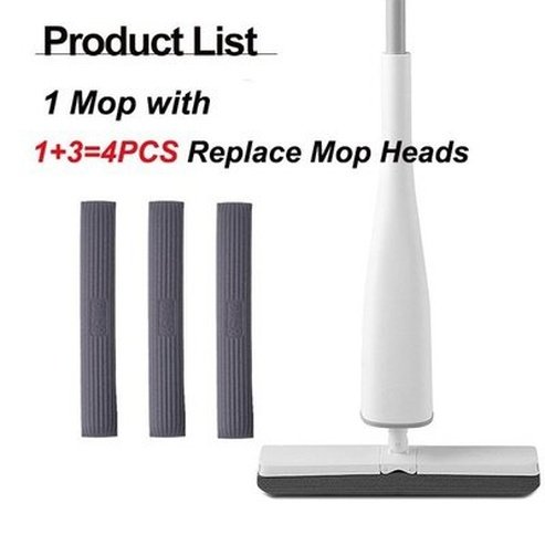 Automatic Self Wringing Mop Flat Mop Easy Mop With PVA Sponge Mop Heads Free Hand Wash Self Wringing For Bedroom Floor Cleaning. Type: Mops.