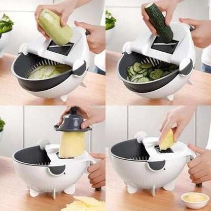 9 in 1 Multifunction Vegetable Cutter with Drainer Basket