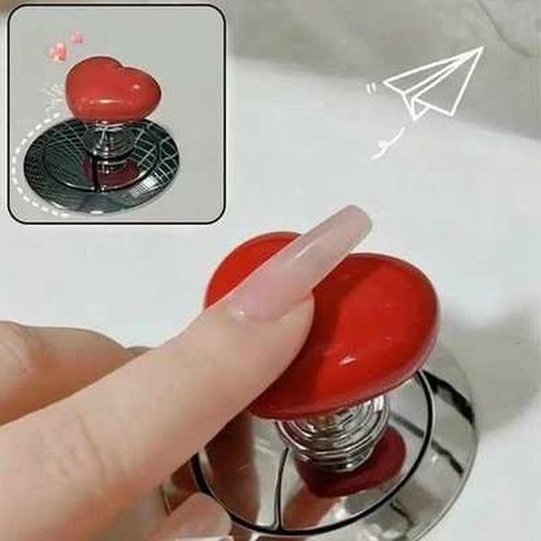 Heart Shaped Push Button Toilet Handle