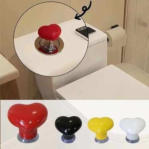 Heart Shaped Push Button Toilet Handle