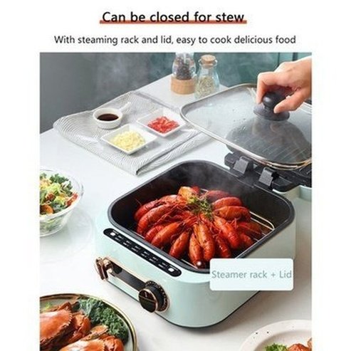 JIQI Household Baking Pan Electric Skillet Double-Sided Heating Pizza Pie Cooking Machine Crepe Pancake Maker BBQ Griddle. Kitchen Appliances: Food Cookers and Steamers