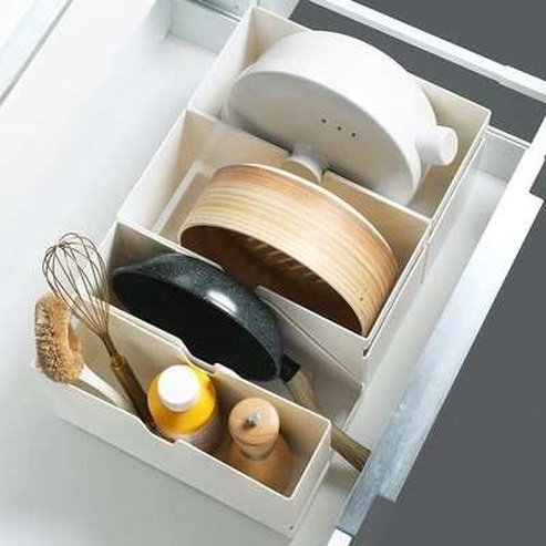 Japanese Kitchen Cabinet Partition Storage Basket