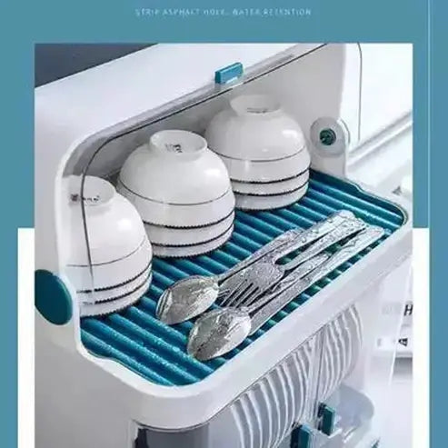 Kitchen Bowl Rack Drain Dish Rack with cover