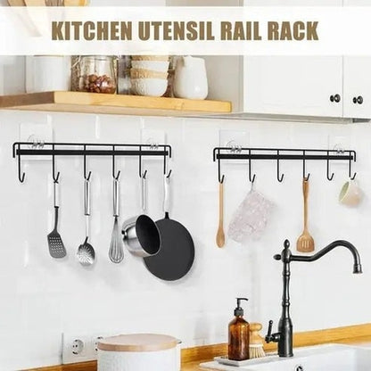 Kitchen Utensil Rack with Hooks