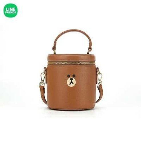 LINE FRIENDS Leather Shoulder Messenger Bag