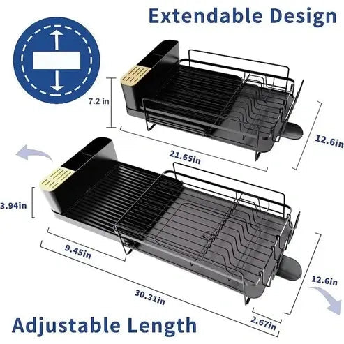 Large Dish Drying Rack with Drainboard Set