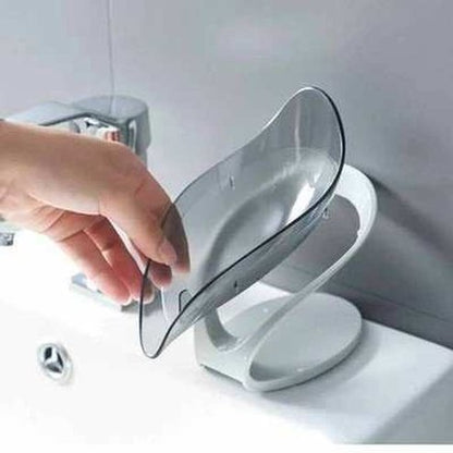 Leaf Type Drain Soap Box Shower Storage Holder for Bathroom Countertop