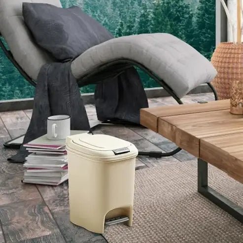 Luxury Foot Pedal Trash Can: Large Capacity Dustbin With Lid