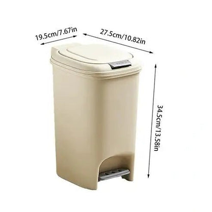 Luxury Foot Pedal Trash Can: Large Capacity Dustbin With Lid