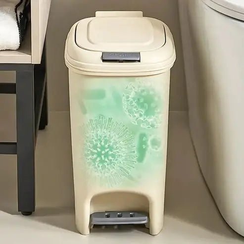 Luxury Foot Pedal Trash Can: Large Capacity Dustbin With Lid