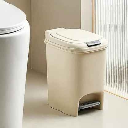 Luxury Foot Pedal Trash Can: Large Capacity Dustbin With Lid