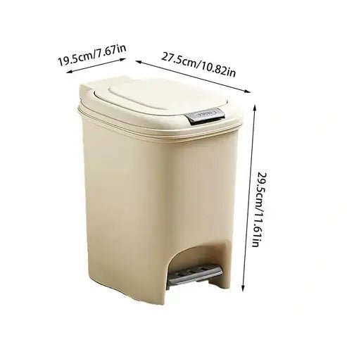 Luxury Foot Pedal Trash Can: Large Capacity Dustbin With Lid