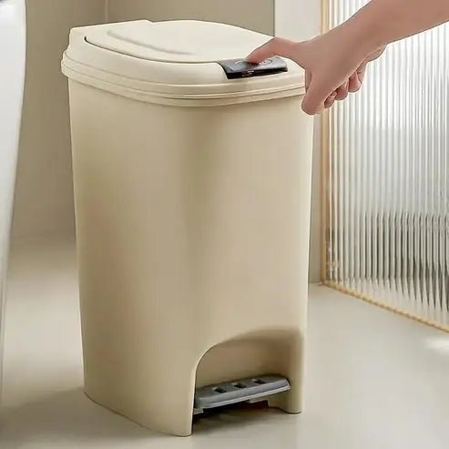 Luxury Foot Pedal Trash Can: Large Capacity Dustbin With Lid