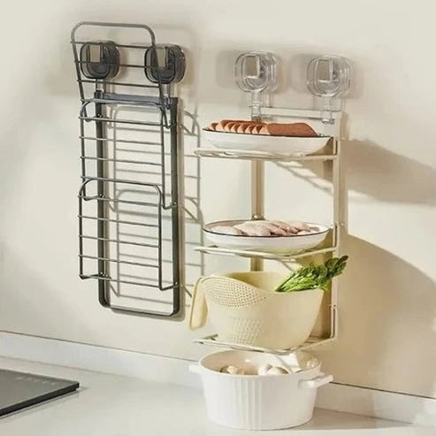 Multi-Layer Kitchen Racks: Food Prep, Dishes & Hot Pot