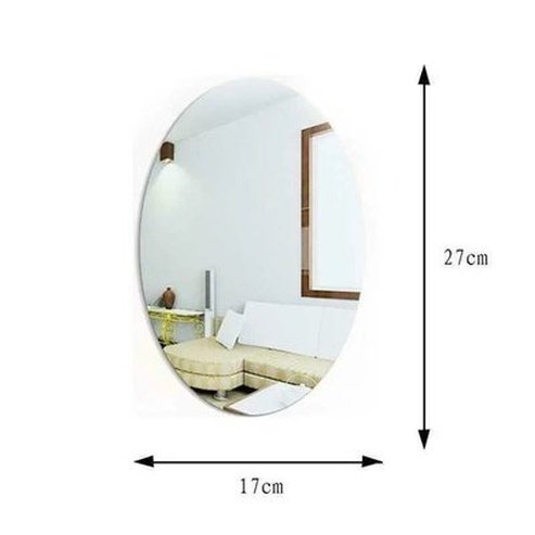 Oval Self Adhesive Room Decor Stick Mirror