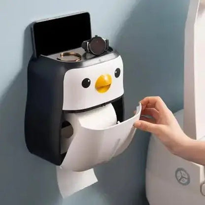 Penguin Charm: Wall-Mounted Toilet Paper Roll Holder