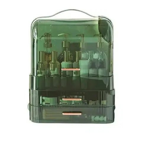 Portable Clear-Lidded Cosmetics Storage Box