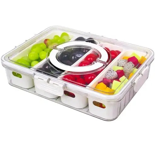 Portable Snack Tray with Lid Handle