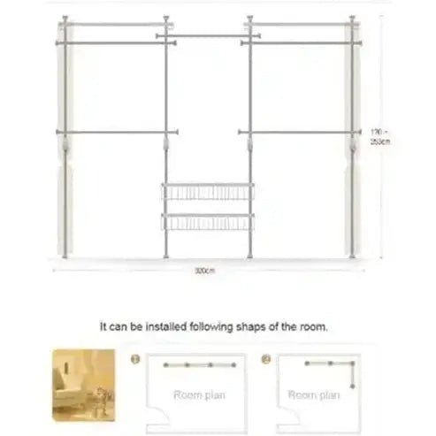 Premium Clothes Rack with Four Tiers and Curtain