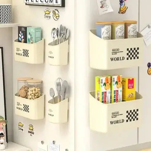 Punch-Free Magnetic Refrigerator Storage Basket