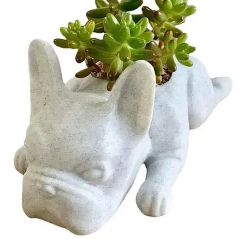 Resin French Bulldog succulent planter ornaments