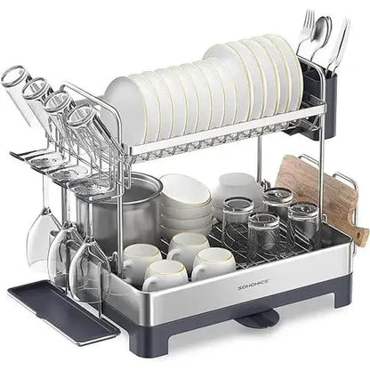 Rotatable 2-Tier Dish Rack