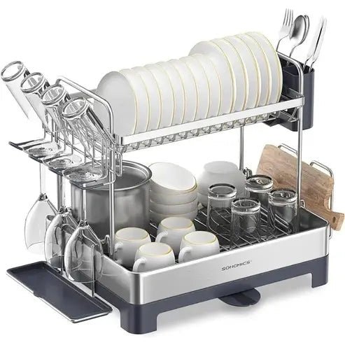 Rotatable 2-Tier Dish Rack