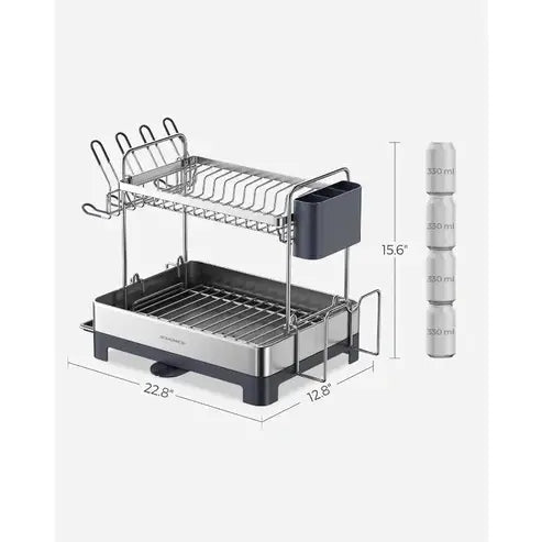 Rotatable 2-Tier Dish Rack